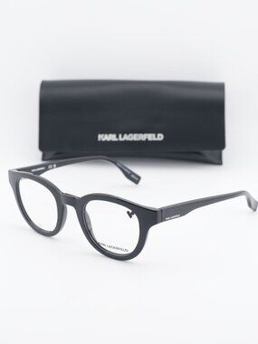 Karl Lagerfeld KL6177 001 Round 47mm Eyeglasses - Black